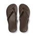 Archies Arch Support Flip Flops in Chocolate Brown