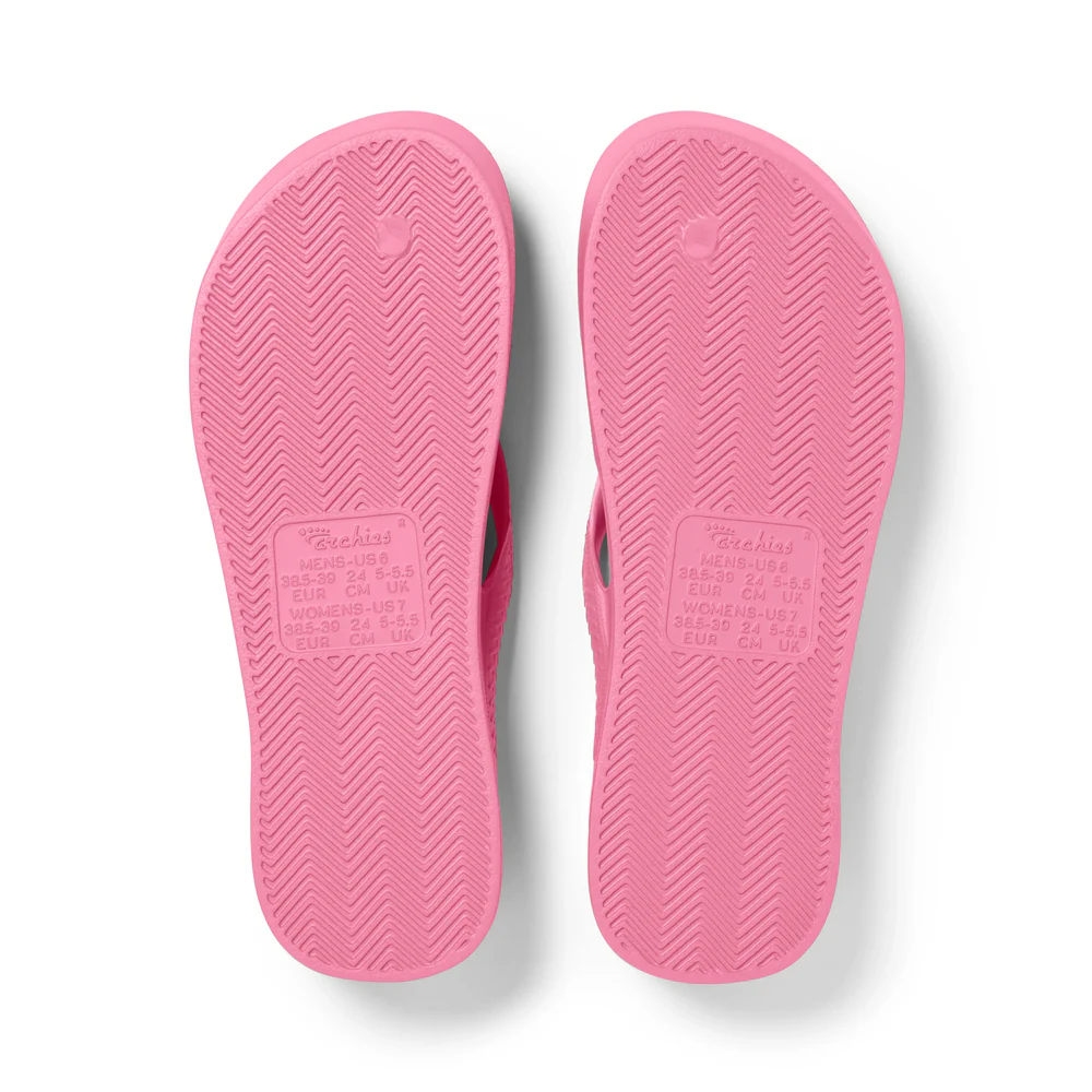 Archies Arch Support Flip Flops in Hot Pink