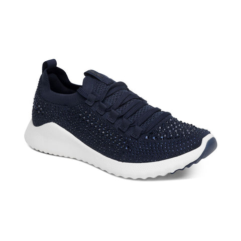 Carly Lace Up Sneaker in Navy Sparkle