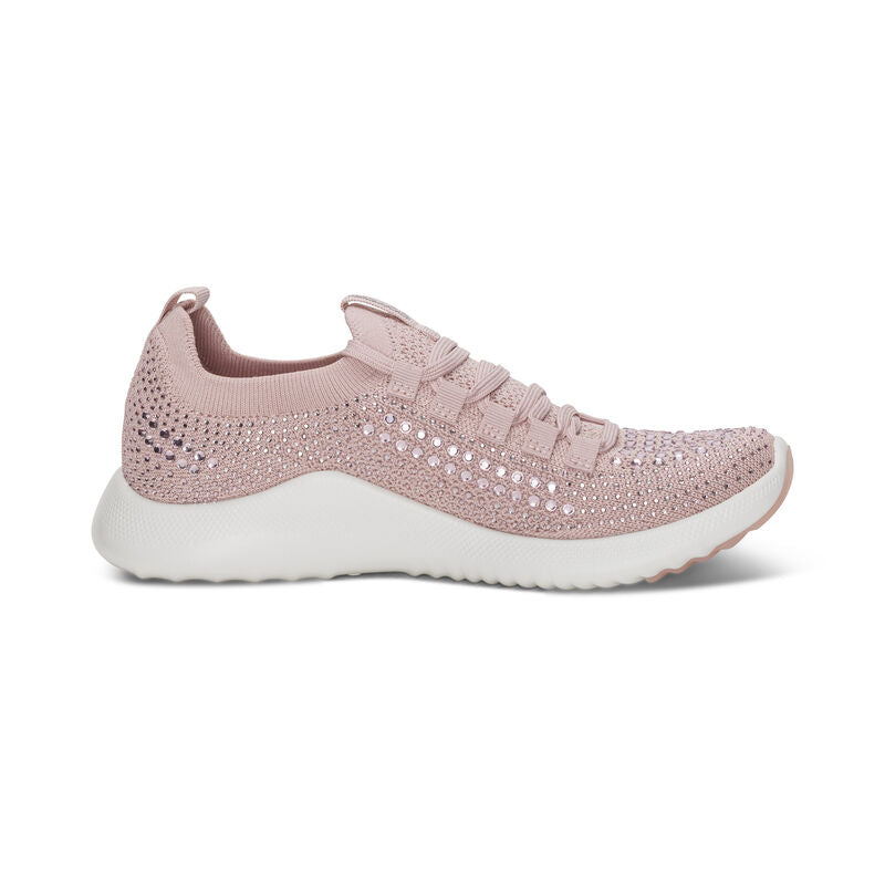 Carly Sparkle Lace Up Sneaker in Pink