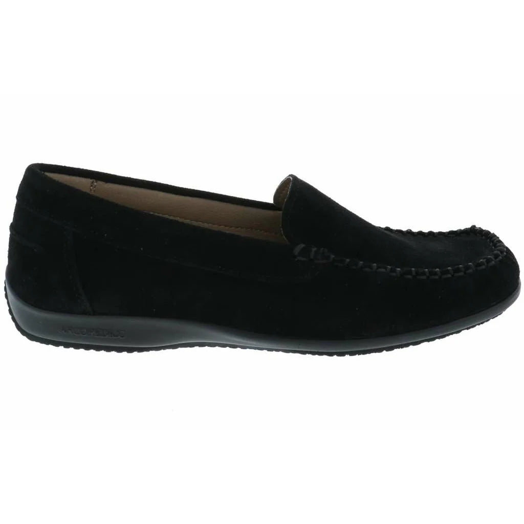 Alice Moc Toe Loafer in Black Suede
