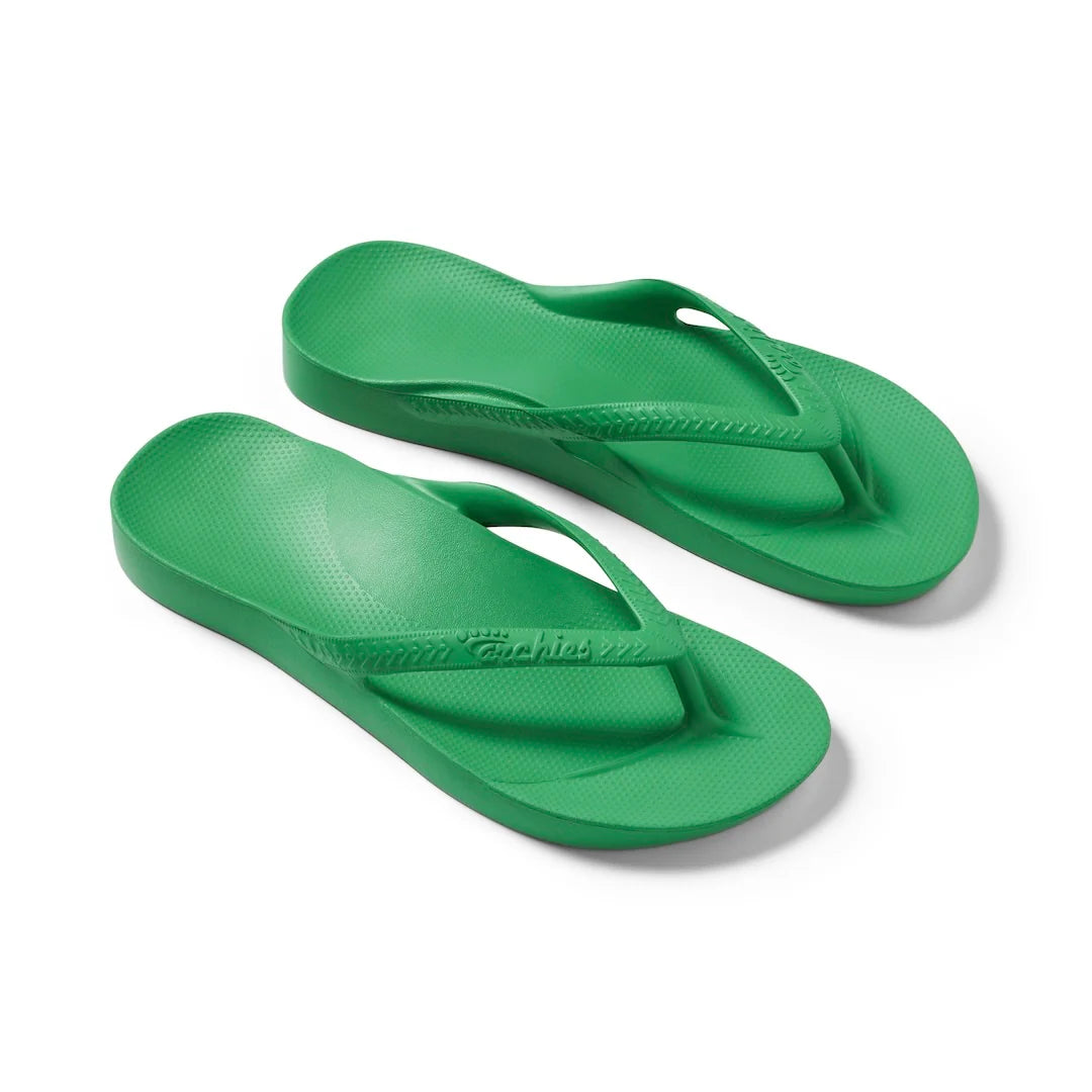 Archies Arch Support Flip Flops in Kelly Green