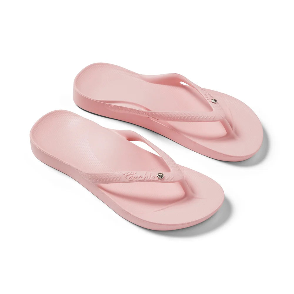 Archies Arch Support Flip Flops in Crystal Pink