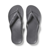 Archies Arch Support Flip Flops in Charcoal