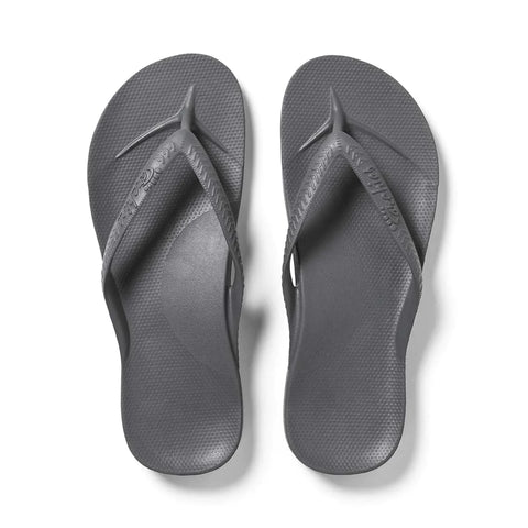 Archies Arch Support Flip Flops in Charcoal