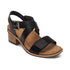 Kristin Adjustable Cross Strap Low Heel Sandal in Black