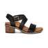 Kristin Adjustable Cross Strap Low Heel Sandal in Black