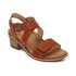 Kristin Adjustable Cross Strap Low Heel Sandal in Cognac