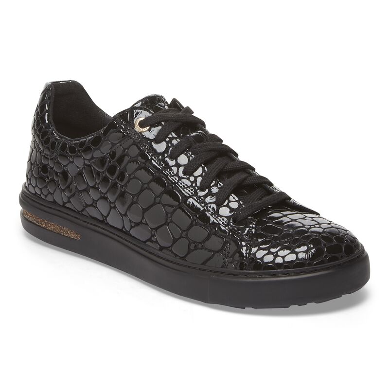 Bend Embossed Leather Sneaker in Patent Leather Black