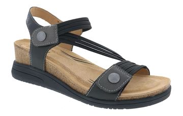 Saint Leather Stretch Z Strap Sandal in Black Multi