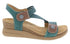 Saint Leather Stretch Z Strap Sandal in Teal Multi