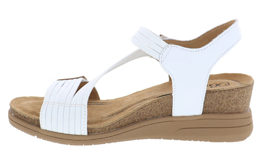 Saint Leather Stretch Z Strap Sandal in White Multi