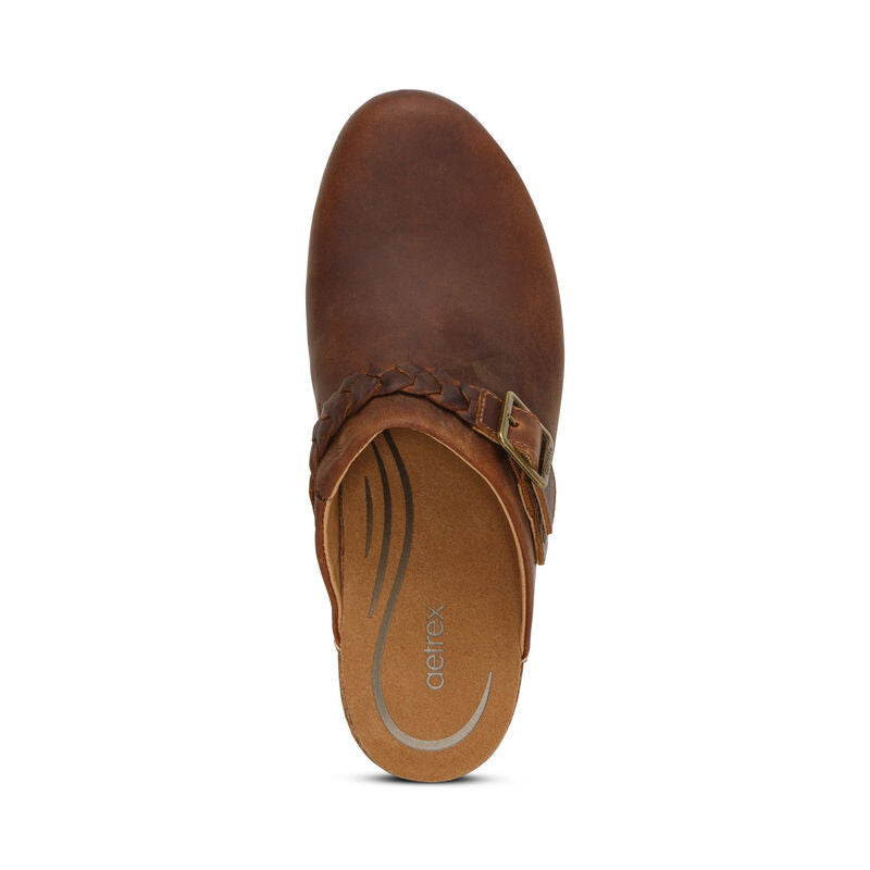 Corey Heeled Clog in Brown CLOSEOUTS