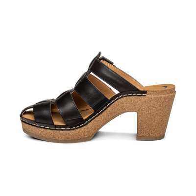 Cally Fisherman Cork Heel in Black CLOSEOUTS