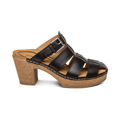 Cally Fisherman Cork Heel in Black CLOSEOUTS