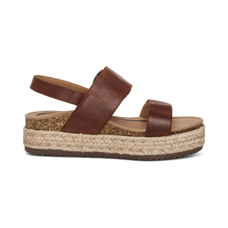 Vania Platform Espadrille Sandal in Walnut