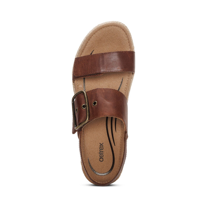 Vania Platform Espadrille Sandal in Walnut