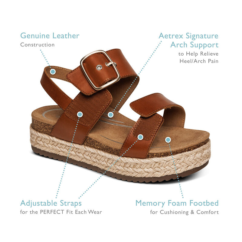 Vania Platform Espadrille Sandal in Walnut