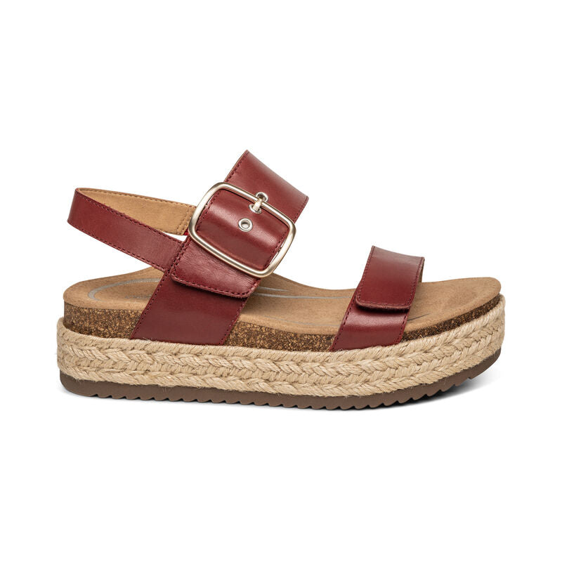 Vania Platform Espadrille Sandal in Red