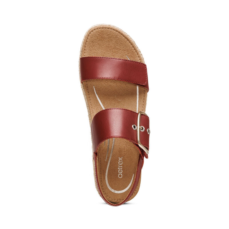 Vania Platform Espadrille Sandal in Red