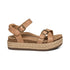 Paula Platform Espadrille Cross Strap Sandal in Camel