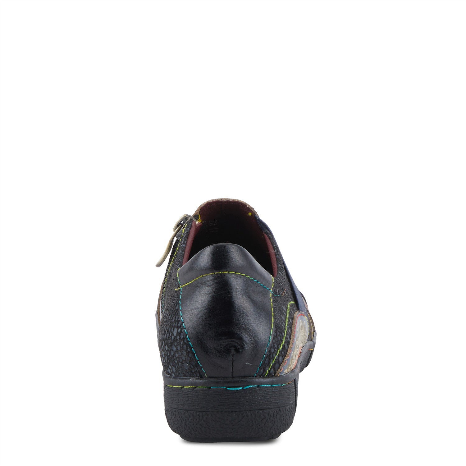 Lata Burnished Leather Clog in Black Multi