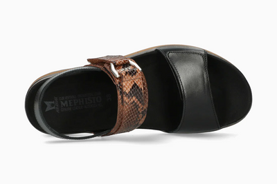 Dakota Casual Buckle Platform Sandal in Black Boa