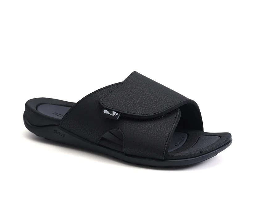 Dune Adjustable Slide Sandals in Black
