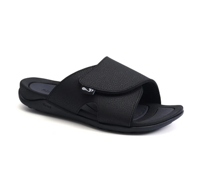 Dune Adjustable Slide Sandals in Black