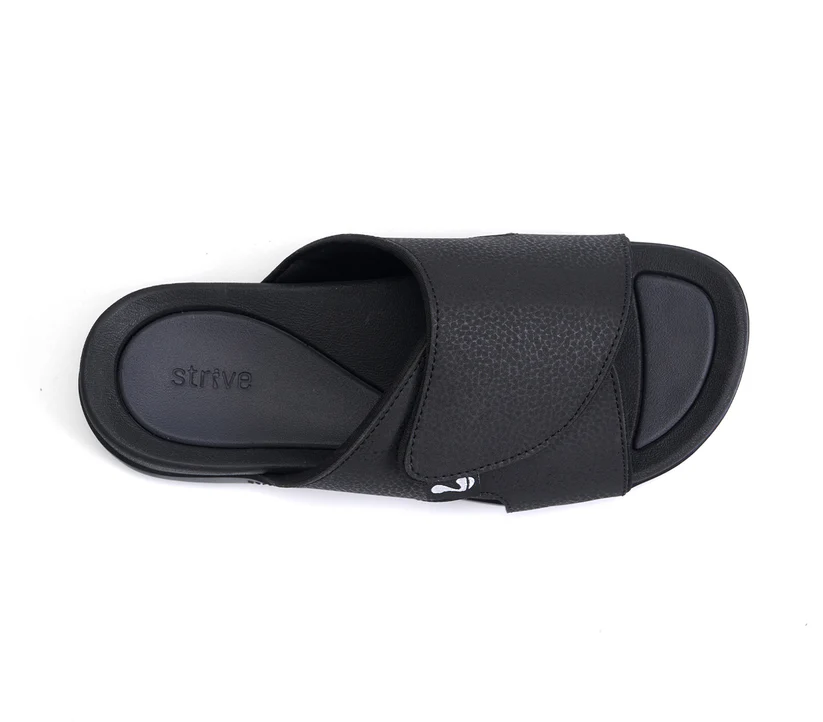 Dune Adjustable Slide Sandals in Black