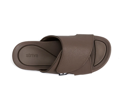 Dune Adjustable Slide Sandals in Chocolate