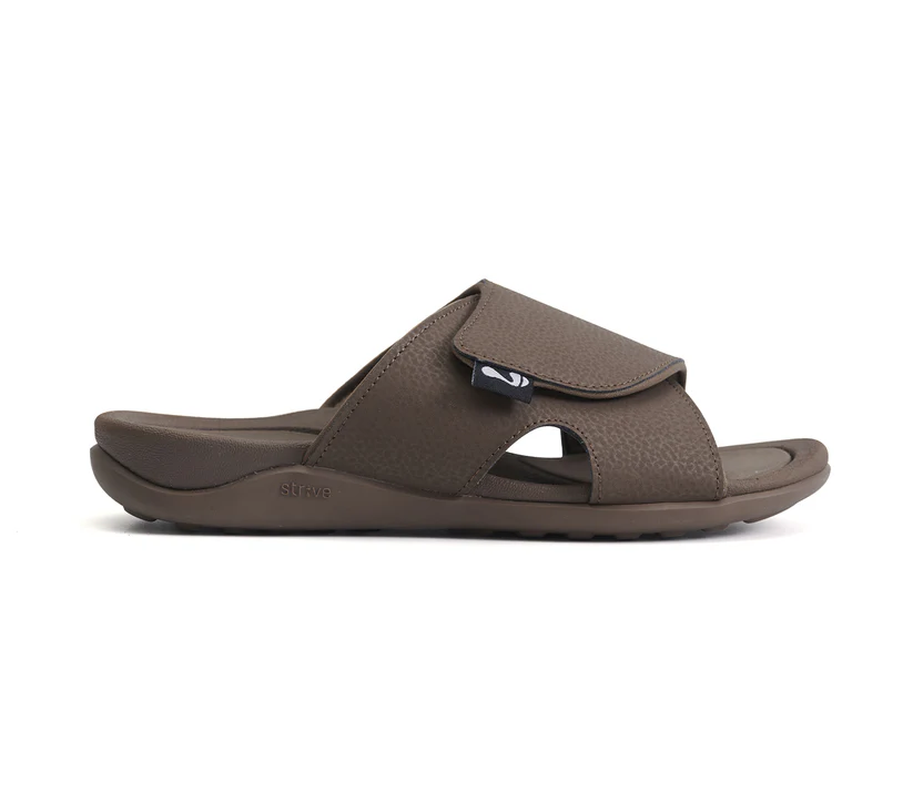 Dune Adjustable Slide Sandals in Chocolate