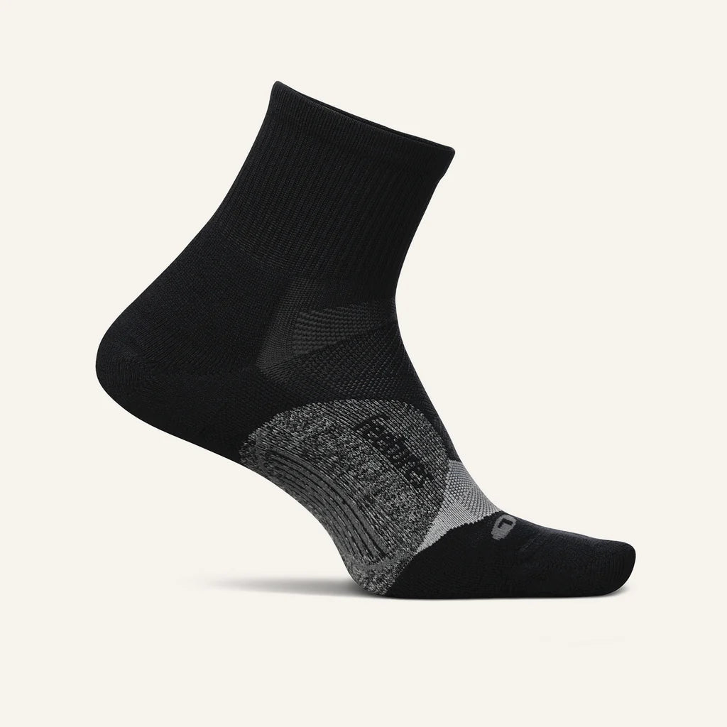 Elite Light Cushion Quarter Sock in Black
