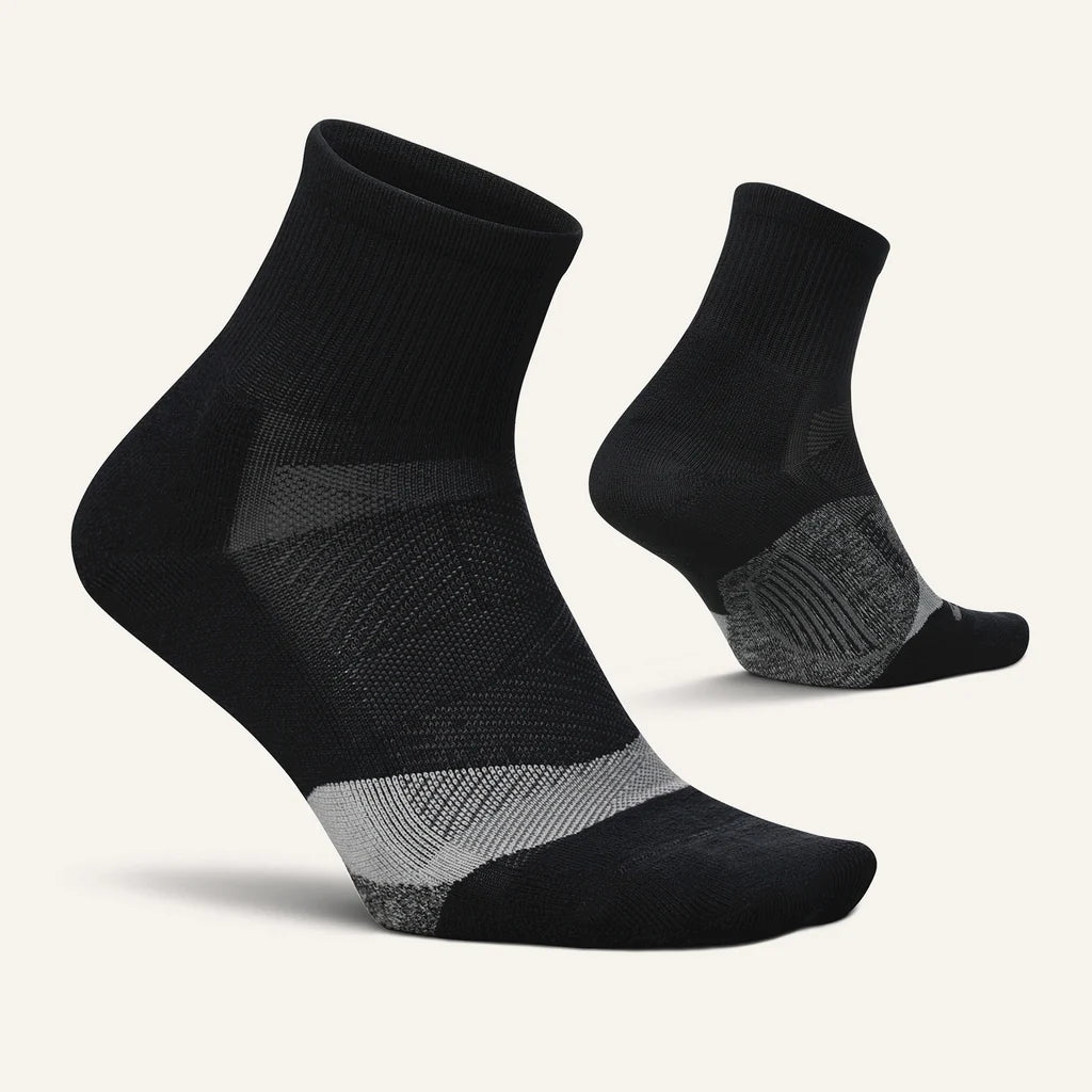 Elite Light Cushion Quarter Sock in Black