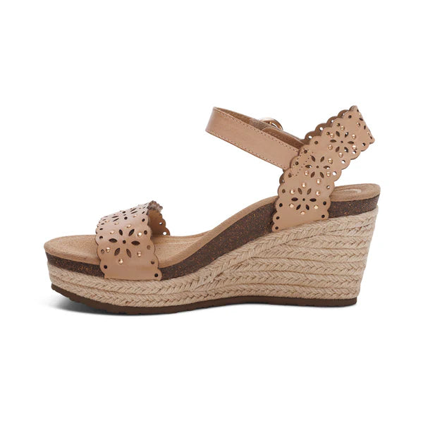 Sydney Quarter Strap Wedge Cutout in Sand