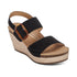 Ashley Buckled Espadrille Wedge in Black