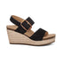 Ashley Buckled Espadrille Wedge in Black