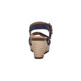 Ashley Buckled Espadrille Wedge in Navy