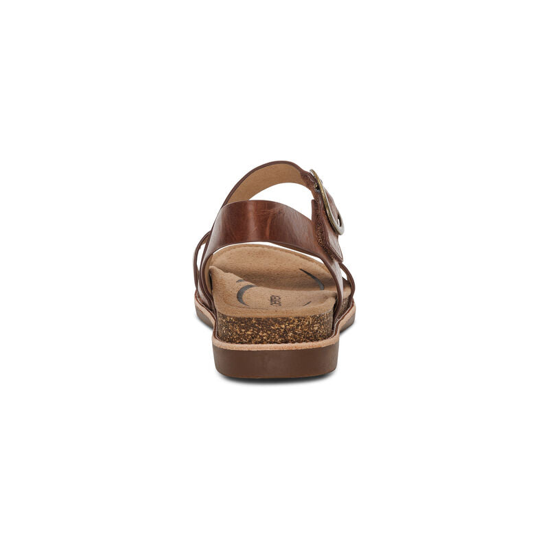 Tamara Adjustable Low Heel Sandal in Walnut