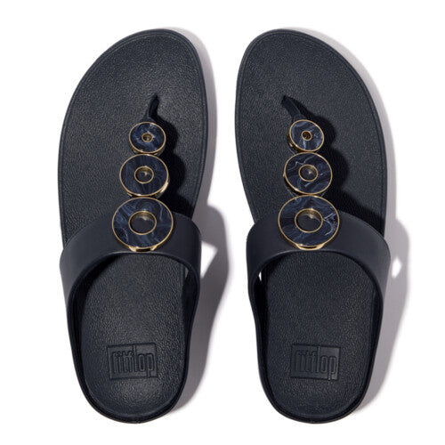 Fino Resin Toe Post Sandal in Midnight Navy