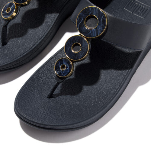 Fino Resin Toe Post Sandal in Midnight Navy