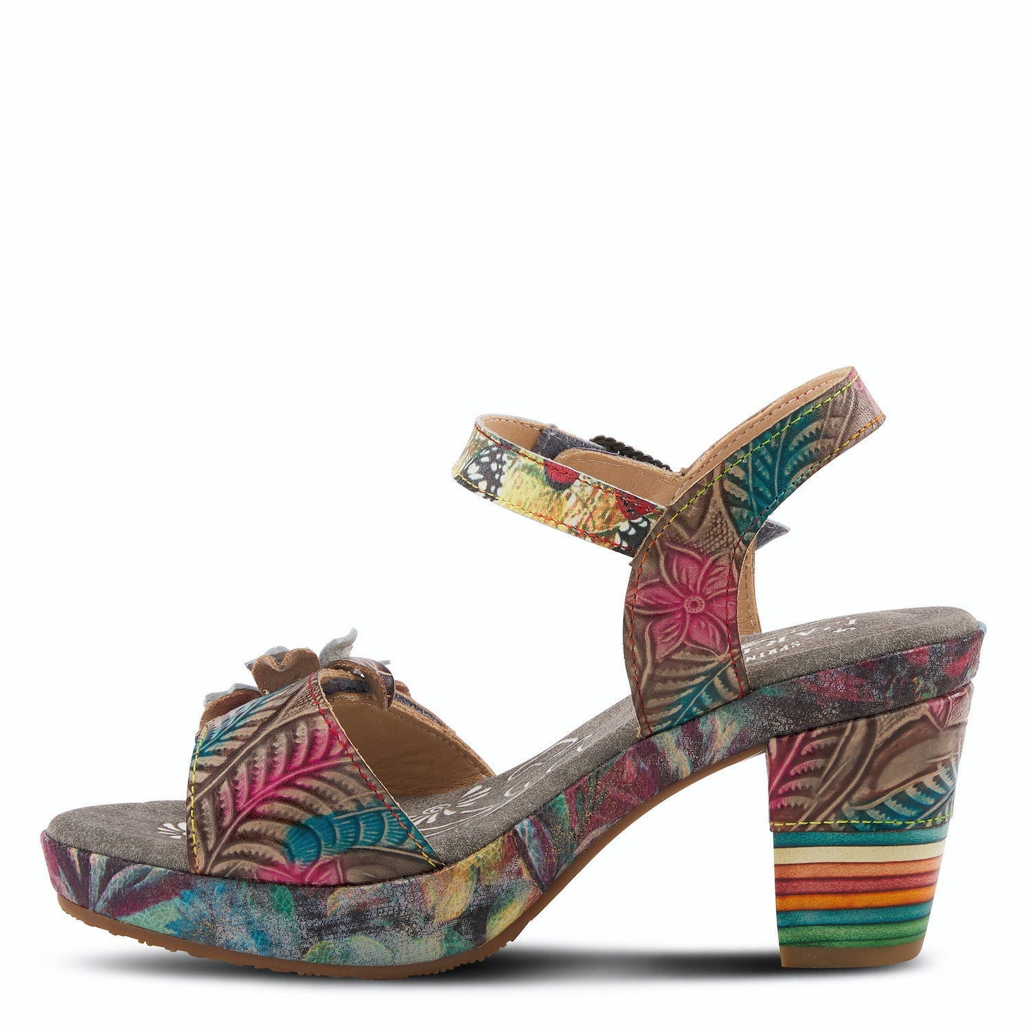 Leilanie Heeled Celebration Sandal in Grey Multi CLOSEOUTS