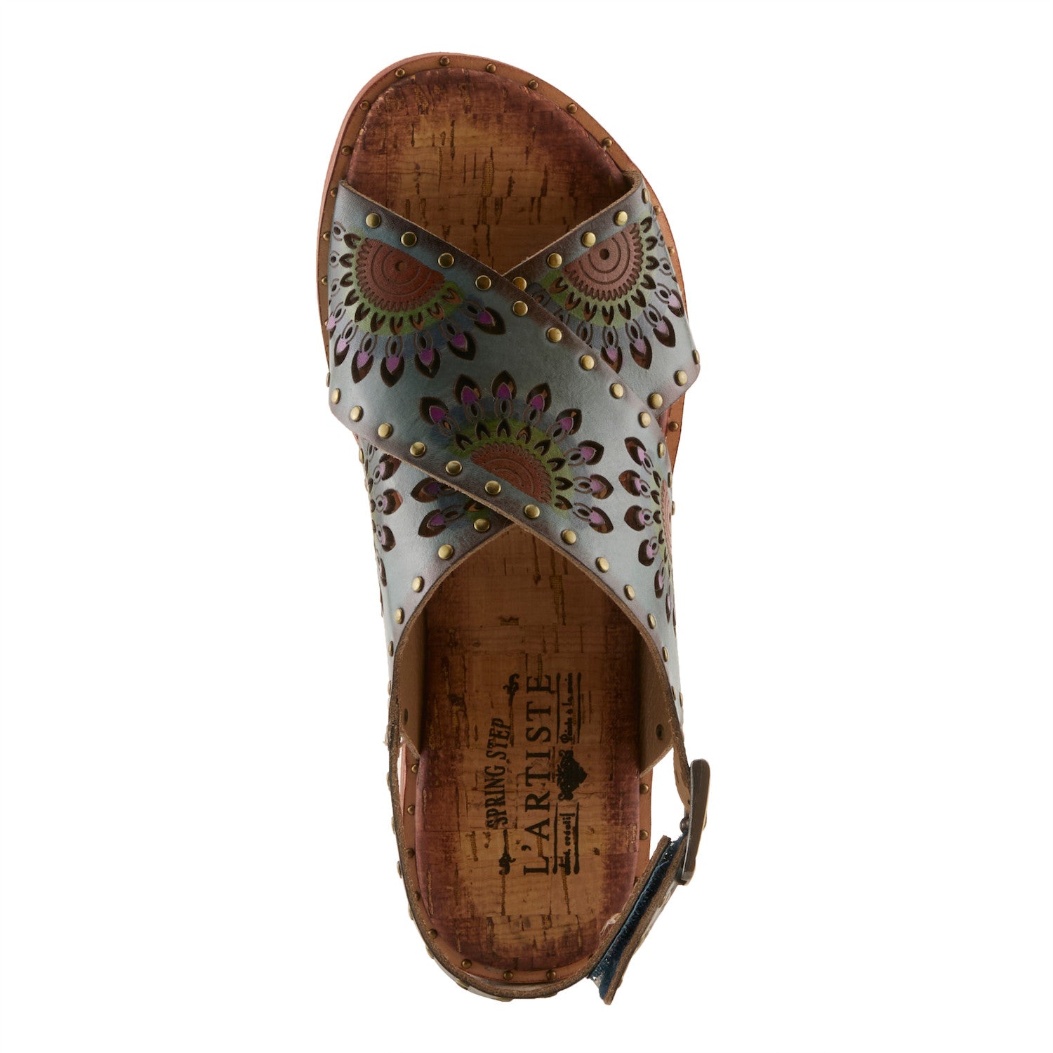CrossRoads strappy Sandal in Grey Multi