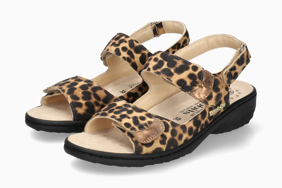Getha Walking Sandal with Full Orthotic in Leopard