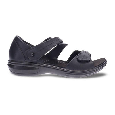 Geneva Strappy Adjustable Sandal in Black Leather CLOSEOUTS