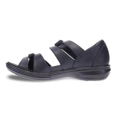 Geneva Strappy Adjustable Sandal in Black Leather CLOSEOUTS