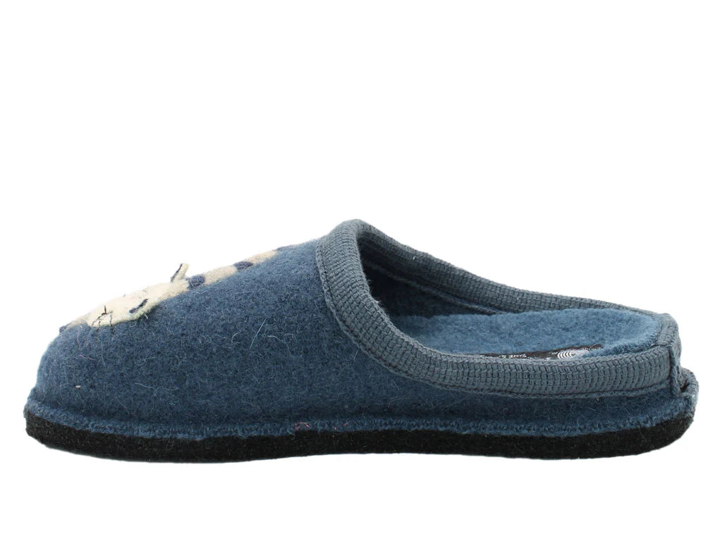 Boiled Wool Slipper "Choupette" in KATZE Blue