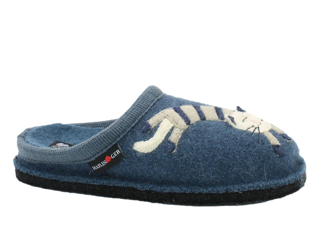Boiled Wool Slipper "Choupette" in KATZE Blue
