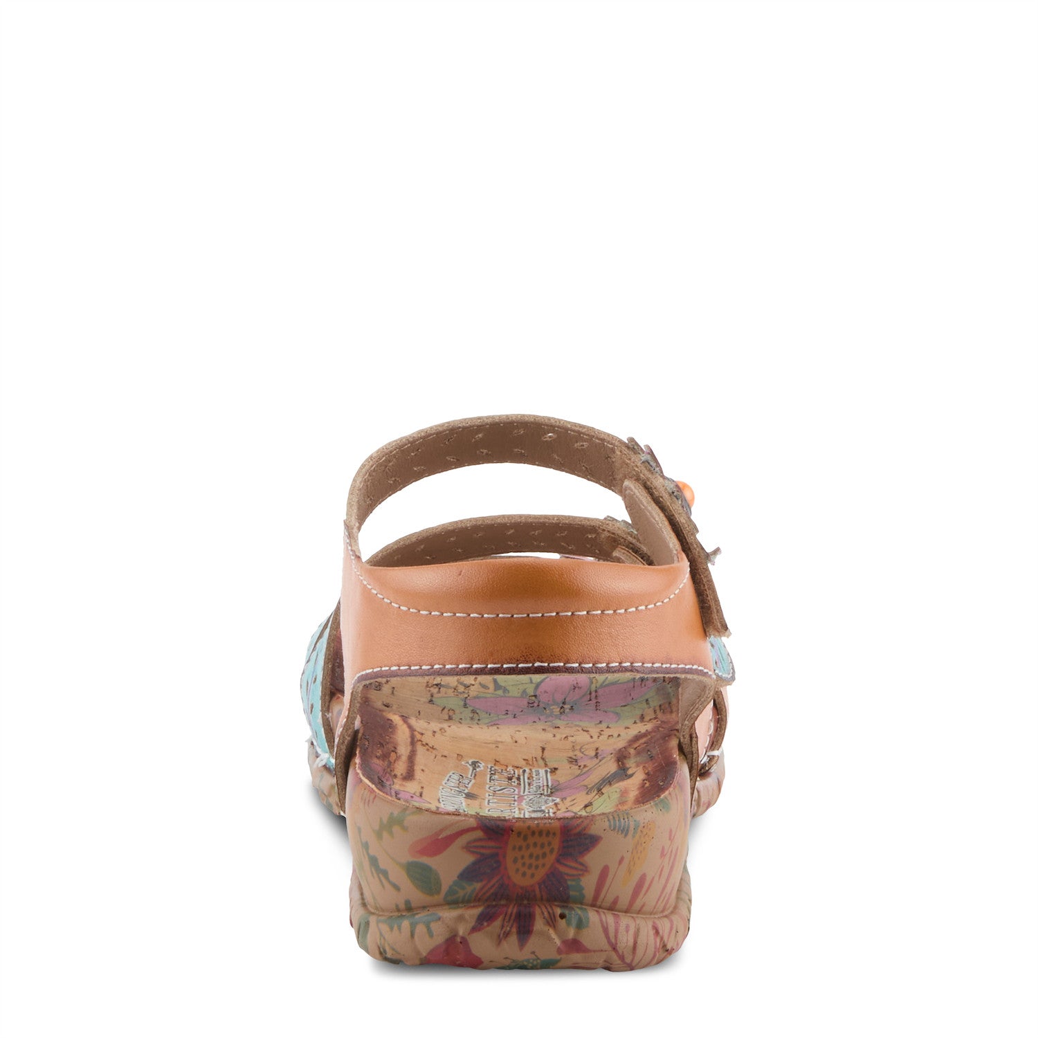 Anewtrio Hand Painted Strappy Sandal in Turquoise Multi
