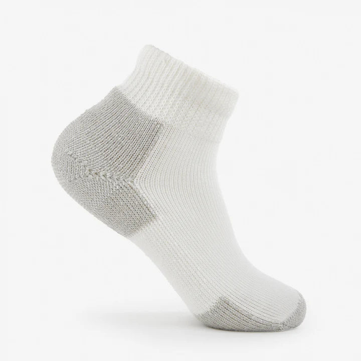 Unisex Maximum Padding Running Ankle Sock in White and Platinum